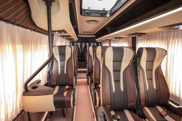 Interior view of luxury transport